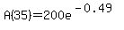 A%2835%29+=+200e%5E%28-0.49%29