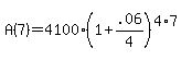 A%287%29+=+4100%281%2B+.06%2F4%29%5E%284%2A7%29