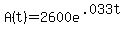 A%28t%29=2600e%5E%28.033t%29