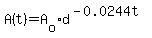 A%28t%29=A%5Bo%5Dd%5E%28-0.0244t%29
