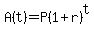 A%28t%29=P%281%2Br%29%5Et