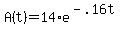A%28t%29+=+14%2Ae%5E%28-.16t%29