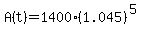 A%28t%29+=+1400%281.045%29%5E%285%29