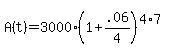 A%28t%29+=+3000%281%2B.06%2F4%29%5E%284%2A7%29