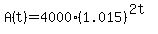 A%28t%29+=+4000%281.015%29%5E%282t%29