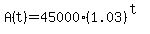 A%28t%29+=+45000%281.03%29%5E%28t%29
