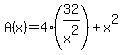 A%28x%29=+4%2832%2F+x%5E2%29+%2B+x%5E2
