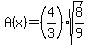 A%28x%29+=+%284%2F3%29%2Asqrt%288%2F9%29%29