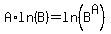A%2Aln%28B%29+=+ln%28B%5EA%29