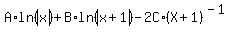A%2Aln%28abs%28x%29%29%2BB%2Aln%28abs%28x%2B1%29%29-2C%2A%28X%2B1%29%5E%28-1%29
