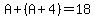 A%2B%28A%2B4%29=18