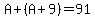 A%2B%28A%2B9%29=91