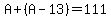 A%2B%28A-13%29=111