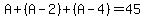 A%2B%28A-2%29%2B%28A-4%29=45