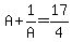 A%2B1%2FA=17%2F4