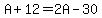 A%2B12=2A-30