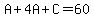 A%2B4A%2BC=60