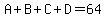 A%2BB%2BC%2BD=64