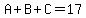 A%2BB%2BC=17