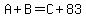 A%2BB=C%2B83
