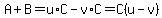 A%2BB=u%2AC-v%2AC=C%28u-v%29