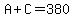 A%2BC=380
