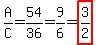 A%2FC=54%2F36=9%2F6=highlight%283%2F2%29