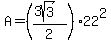 A=%28%283sqrt%283%29%29%2F2%2922%5E2