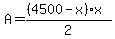 A=%28%284500-x%29x%29%2F2