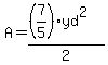 A=%28%287%2F5%29yd%5E2%29%2F2