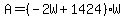 A=%28-2W%2B1424%29W