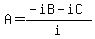 A=%28-iB-iC%29%2Fi