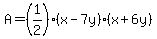 A=%281%2F2%29%28x-7y%29%28x%2B6y%29
