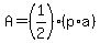A=%281%2F2%29%2A%28p%2Aa%29