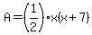 A=%281%2F2%29x%28x%2B7%29