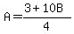 A=%283%2B10B%29%2F4