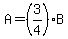 A=%283%2F4%29B