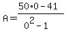 A=%2850%2A0-41%29%2F%280%5E2-1%29