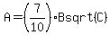 A=%287%2F10%29Bsqrt%28C%29