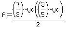 A=%287%2F3%29yd%28%283%2F5%29yd%29%2F2