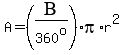 A=%28BETA%2F360%5Eo%29pi%2Ar%5E2