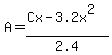 A=%28Cx-3.2x%5E2%29%2F2.4