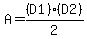 A=%28D1%29%28D2%29%2F2