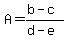 A=%28b-c%29%2F%28d-e%29
