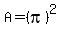 A=%28pi%29%5E2