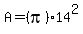 A=%28pi%2914%5E2