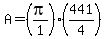 A=%28pi%2F1%29%2A%28441%2F4%29
