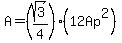 A=%28sqrt%283%29%2F4%29%2812Ap%5E2%29