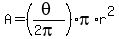 A=%28theta%2F%282pi%29%29pi%2Ar%5E2