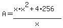 A=%28x%2Ax%5E2%2B4%2A256%29%2Fx